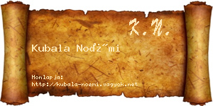 Kubala Noémi névjegykártya